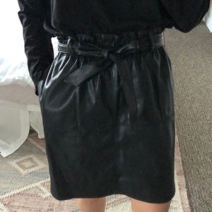 ONLY Vegan Leather Belted Mini Skirt